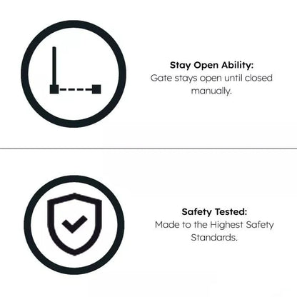 FYLO Baby Safety Stair Gate Pressure Fit 75-114cm Extra Wide - Grey