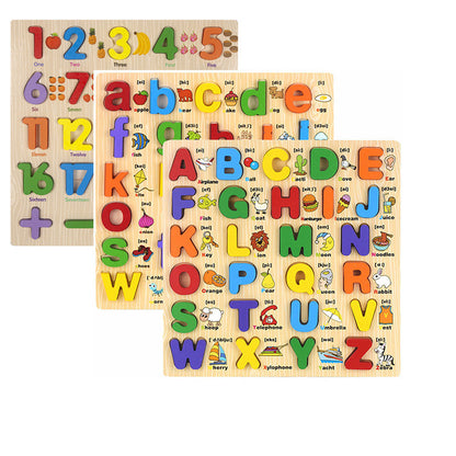 Educational Wooden Cartoon Hand Grab Puzzle Board for Children's Day Gift