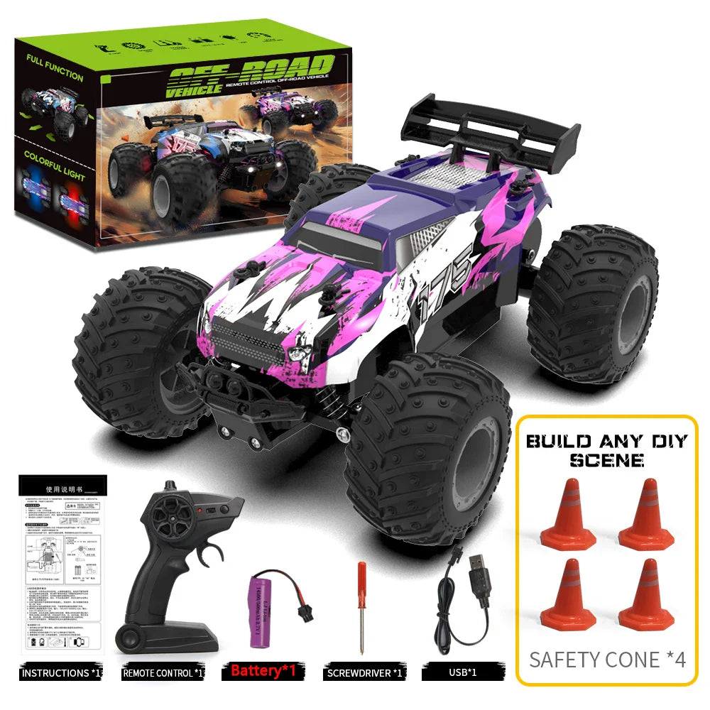 High-Speed Off-Road Remote Control Monster Truck with LED Lights