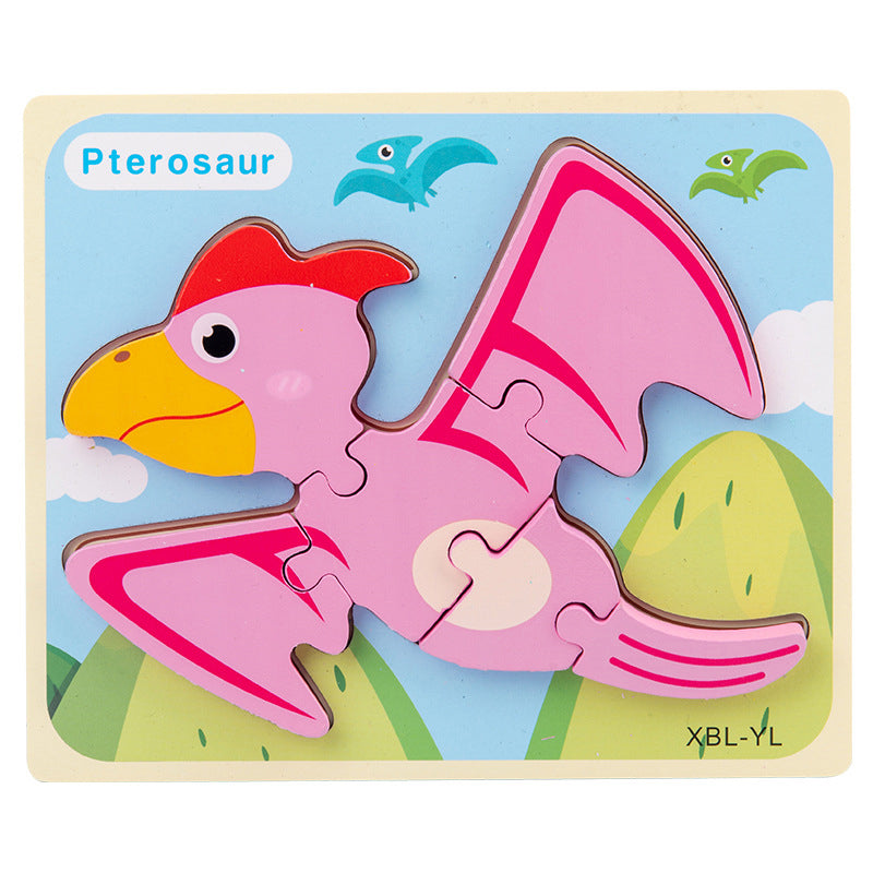 Wooden Dinosaur 3D Puzzle Jigsaw Set for Kids-11