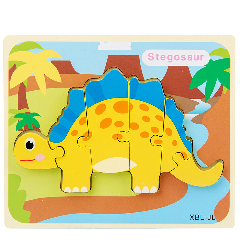 Wooden Dinosaur 3D Puzzle Jigsaw Set for Kids-13