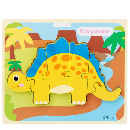 Wooden Dinosaur 3D Puzzle Jigsaw Set for Kids-13