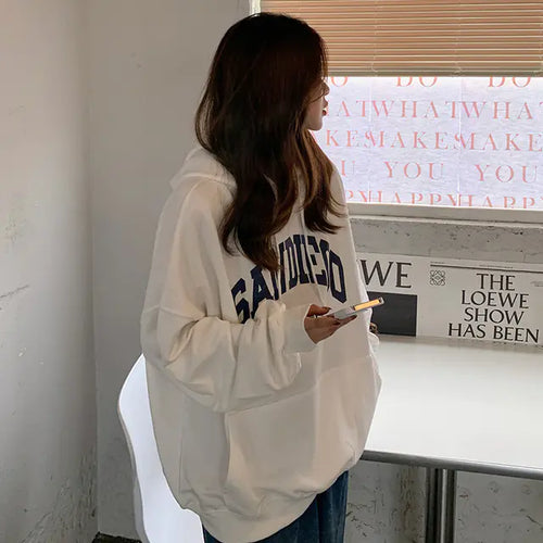 Jielur Autumn Contrast Color Slim Hoodies for Women