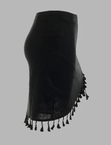 Beaded Wrap Skirt in Women's Linen Blend